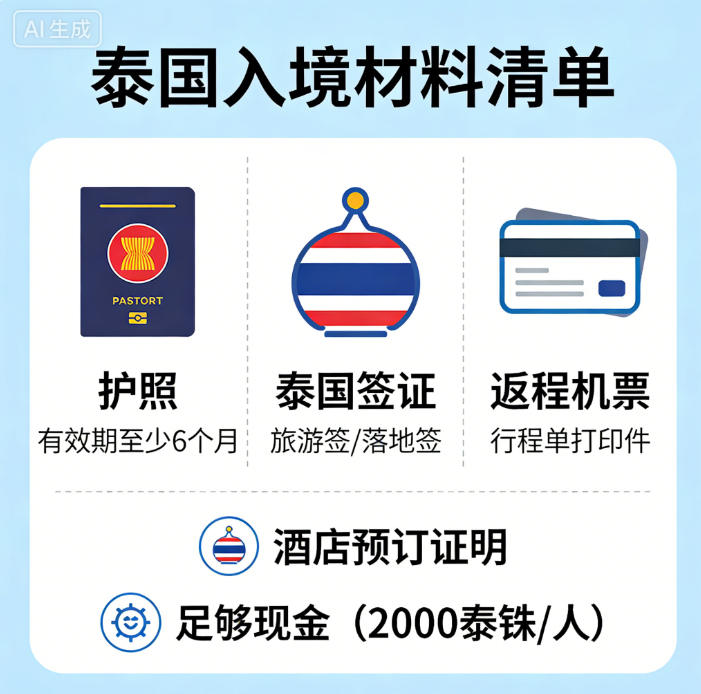 image.png 泰国入境材料清单:护照+机票+酒店+现金+TDAC必备
