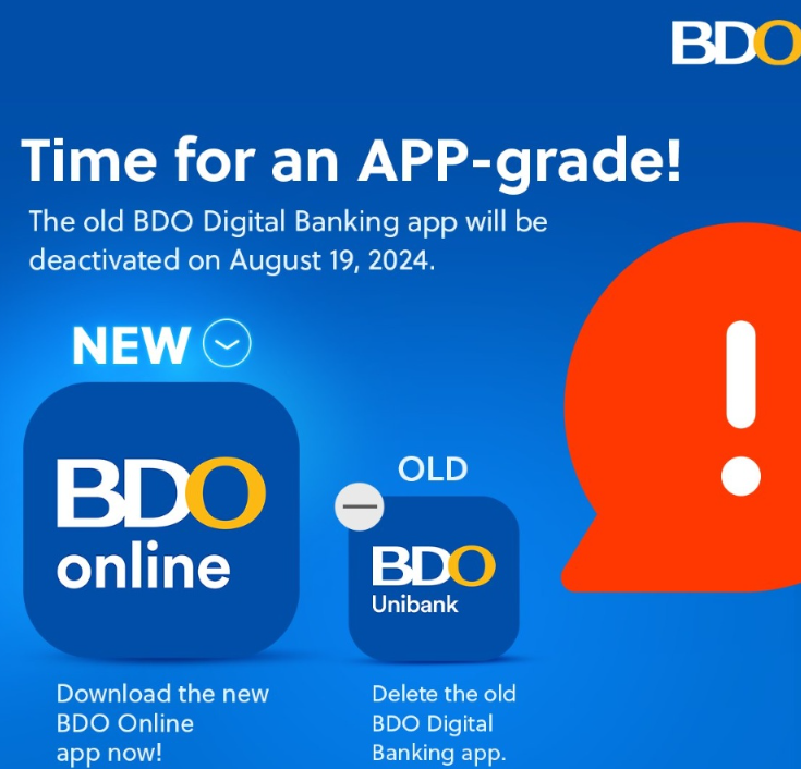 菲律宾：BDO将于8月19日停用旧版应用程序