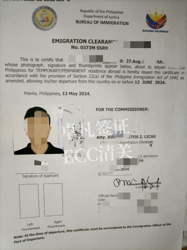 中国人从菲律宾回中国需要什么手续(ECC清关要多少钱)